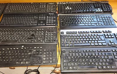 Job Lot 12 Branded Keyboards HP Asus Lenovo Corsair Microsoft QWERTY UK USB PS/2 • £19.99