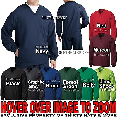 Mens Wind Shirt Jacket Windbreaker Lined V-Neck Pockets XS-2XL 3XL 4XL 5XL 6XL • $25.70