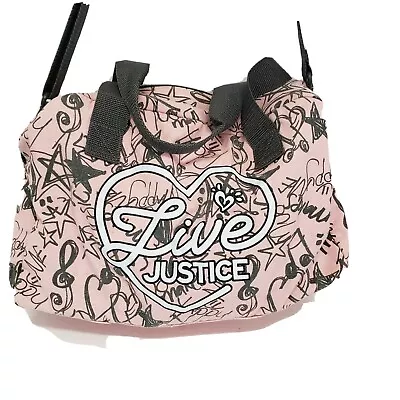 Justice  Live Justice  Duffle Bag Pink Black All Over  Dance Soccer Bag • $12