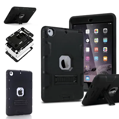 For Apple IPad Mini 1 2 3 4 5 Military Shockproof Rubber Hybrid Stand Case • $14.99