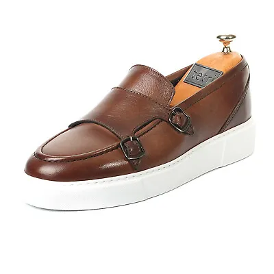 Maro Model - Genuine Leather Casual Loafer Men's Brown Shoes Man Brown Loafer • $119.99