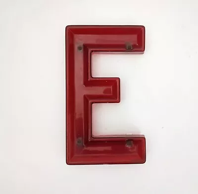 Vintage Marquee Letter  E . Red Translucent Plastic. 10in Character Sign Display • $20