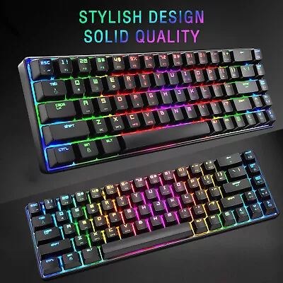 Wired Mechanical Gaming Keyboard RGB Backlit 68 Keys Anti-ghosting For PC/Mac • $39.99