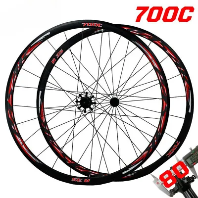 Road Bicycle Wheelset 700C Clincher Rim 30MM V/C Brake Bike Wheels 12 Speed  • $296.65