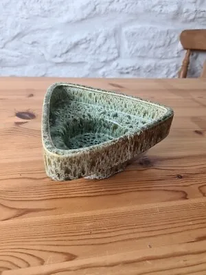 VINTAGE 1970s Kenzan OASIS Speckle Pottery Plant Pot Saucer Dish Candle Holder  • £15