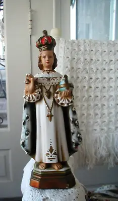 Vintage Infant Of Prague Chalkware Figurine Statue 11 Inches Tall • $29.99