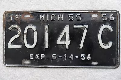 Michigan 1956 Half-year Commercial License Plate - Look • $41.23
