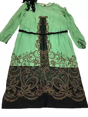 AMZ 1920s  Bouillon Embroidery Flapper Dress As Found 20s Couture • $124.99