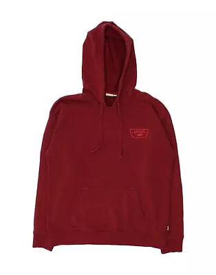 VANS Mens Hoodie Jumper Medium Burgundy Cotton AX24 • £17.74