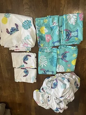 Disney's Lilo & Stitch Full Sheet 8 Piece Set White. GENTLY USED • $13.99