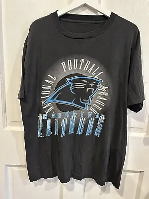 Vintage Y2K Carolina Panthers Graphic Logo NFL Black Shirt Size XL • $18.99