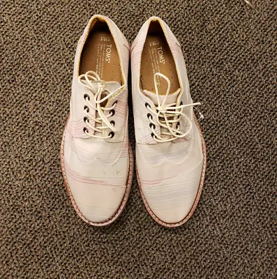 Tom's Men's Lace Up Pink Patterned Shoes Size 10.5 • $35