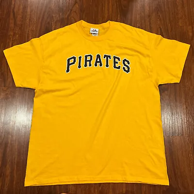 Majestic Men’s Pittsburgh Pirates Yellow Jersey Shirt XL Baseball MLB • $11