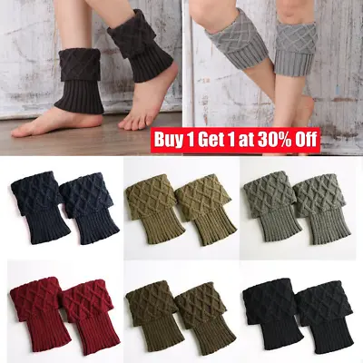 £4.85 • Buy Ladies Short Leg Warmers Crochet Cuffs Ankle Toppers Knitted Trim Boot Socks UK