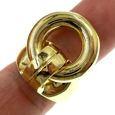 Designer 18k Gold Vintage Mid-Century Modern Love Knot Horse Bit Ring Size 6.75 • $1950