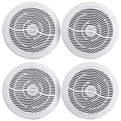 (4) Rockville RMC80W 8  1600 Watt Waterproof Marine Boat Speakers 2-Way White • $94.90