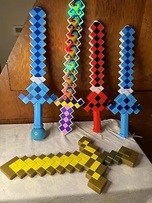Minecraft Sword Lot Of 5 Light Up 2019 2020 Jiahua Trading Inc *read Des • $0.99