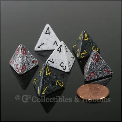 NEW Set Of 6 D4 Four Sided Dice Arctic Urban Camo Granite RPG Game Speckled D4s • $6.99