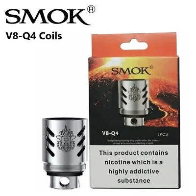 SMOK TFV8 COILS CLOUD BEAST Replacements V8-Q4 0.15Ω - Pack Of 3 • £5.55