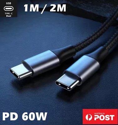 $7.99 • Buy PD 60W Dual USB Type C To USB-C Charging Cable Nylon Data Cord Fast Charger