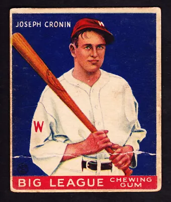 1933 Goudey #63 Joe Cronin Senators Rookie • $75