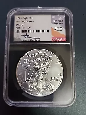 2020 MS70 American Silver Eagle NGC Special Label Signed John M. Mercanti • $39