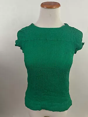 J. CREW Green Silk Blend Short Sleeve Top Women's 4. • $16.80