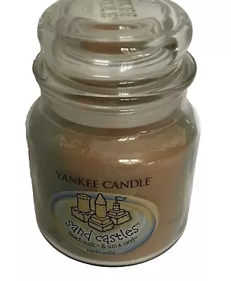 Retired Yankee Candle SAND CASTLES Beach Walk Sun & Sand 13.5 Oz Swirl Candle • £36.68