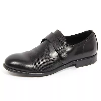 G0342 Scarpa Uomo HUNDRED 100 Black Leather Vintage Shoes Men • $194.30