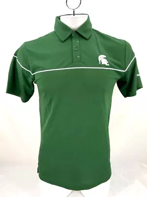 NEW Michigan State Spartans MSU Columbia Golf Green SS Polo Shirt Men's M • $25.49