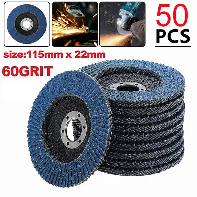£19.99 • Buy 50PCS FLAP GRINDING SANDING DISCS 115mm 4.5  40 60 80 120 GRIT ANGLE WHEEL
