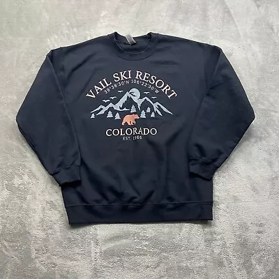 $15.99 • Buy Vail Colorado Sweater Men's Large Black Ski Resort Crewneck Pullover Sweatshirt