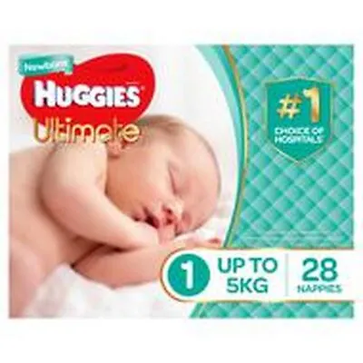 $21.05 • Buy Huggies Ultimate Nappy Newborn 28 Pack P28 Pkt