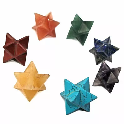 1 X Gemstone Crystal Merkaba Merkabah Star Energy Vehicle Of Divine Light 15mm • £3.49