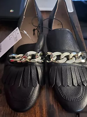 H&M Black Flat NEW Shoes Women’s Size 6 EUR 37 Chain • $9.99