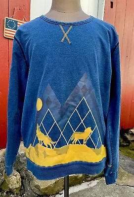 Mumford And Sons Band Merch Sweatshirt Shirt Size XL Wolves Denim Blue Color • $34.99