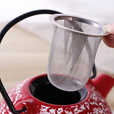 New 1X Stainless Steel Mesh Tea Infuser Strainer Teapot Leaf Spice Filter Tool • £2.75