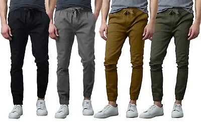 Mens Twill Stretch Jogger And Cargo Pocket Pants Chinos Work Lounge Active NEW • $17.99