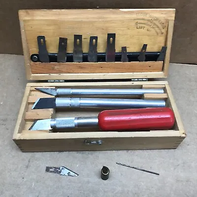 Vintage X-Acto Knife Set Wood Box Dovetail Construction • $17.24