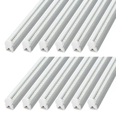 12 Pack LED T5 Integrated Single Fixture 4FT 20W LED Shop Ceiling Lights Clear • $85.99