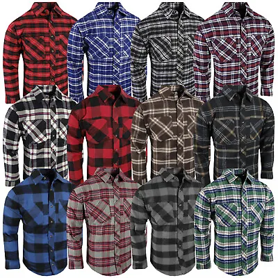 Plaid Flannel Mens Shirt Soft NEW Colors Double Chest Pockets Button Up Western • $16.95