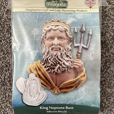 Katy Sue Silicone Mould - King Neptune Bust • £8.99