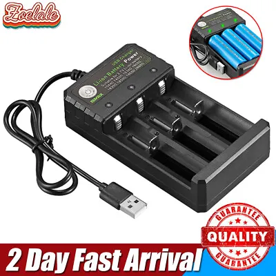 UK 18350 Smart Charger For 18350 3.7v Rechargeable Li-ion Battery Lithium 3 Slot • £10.89