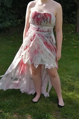 £30 • Buy Unique Halloween Vampire Zombie Wedding Prom Bride Costume Dress Size 16 Ooak