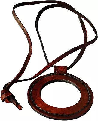 Magnifying Glass Necklace 5x Monocle Magnifier With 15  Long Leather Strap • $19.99