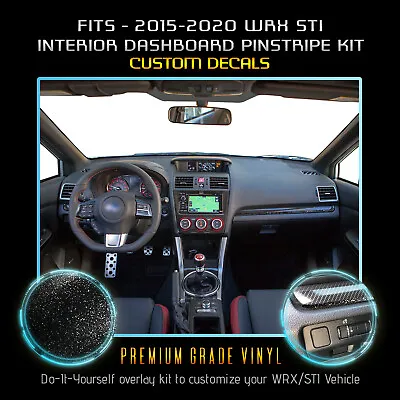 For 2015-2020 WRX STI Interior Dash Pinstripe Decal Vinyl Kit - Glossy Matte • $10.95