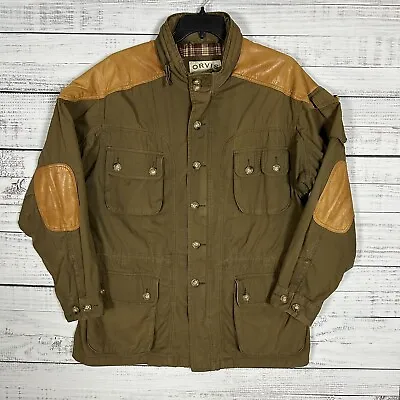 ORVIS Mens Ranger Jacket Sz Large L Olive Green Outdoor Hunting Hiking Leather • $63.99