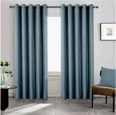 DIGGA BLUE/GREEN DIAMOND RING TOP CURTAINS 2 PANELS  66 X90  (W)167cm (L)228cm • £44.99