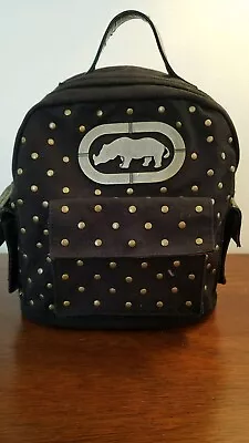 RARE!!  Ecko Red Black Gold Rivet 4 Pocket Small Mini Backpack Book Bag EUC • $14.99