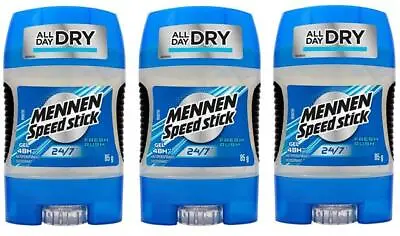 3 Mennen Speed Stick Fresh Rush Gel Deodorant Antiperspirant Free Shipping 85g  • $38.99